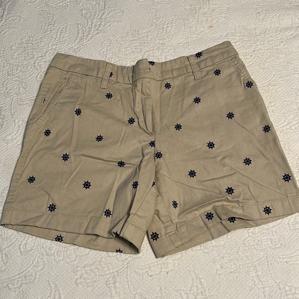 Cambridge Dry Goods  khaki with ships wheels on it.  Size 4